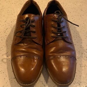 Elegant Brown Leather Men's Oxfords